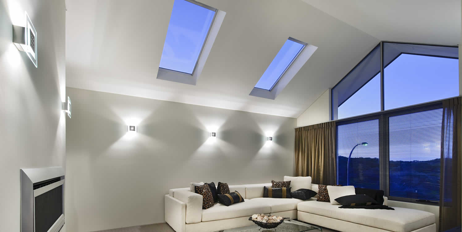 Velux skylights in Living Area