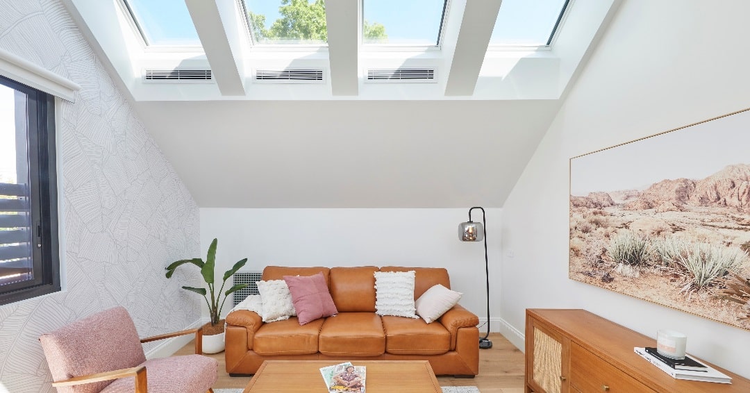 Skylights above sofa for lighter and brighter lifestyle
